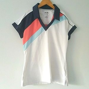 Adidas golf climacool v-neck colorblock golf polo small